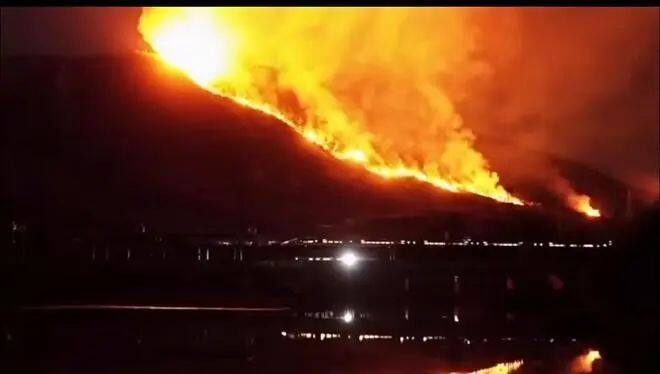 深夜緊急撲救！廣東清遠高鐵站附近突發山火